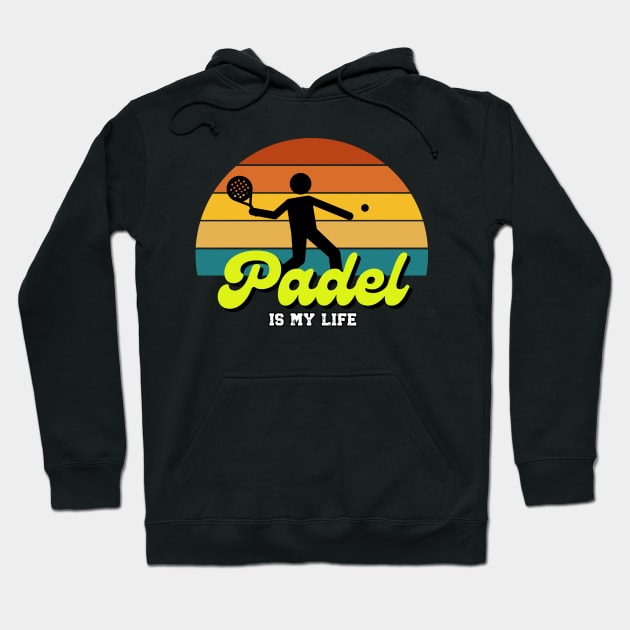 Padel Lover Retro Design Hoodie by ARTSYVIBES111